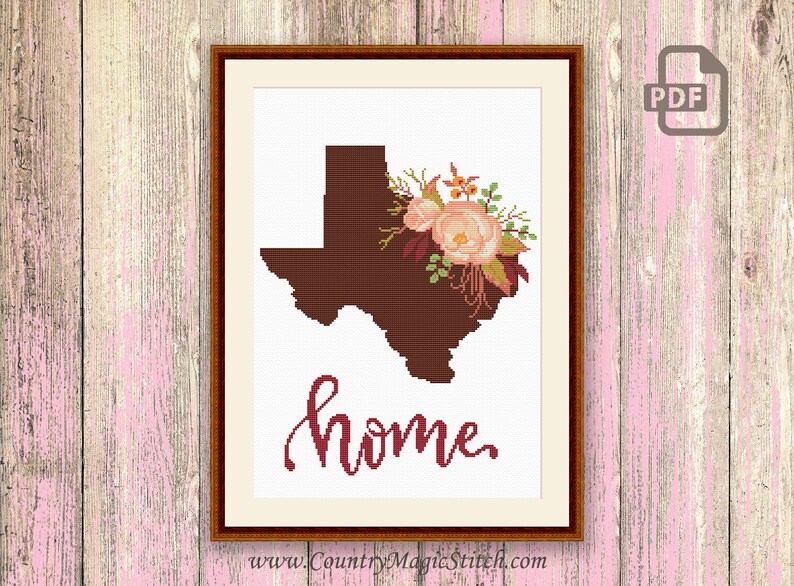 Texas Cross Stitch Pattern State of Texas Cross Stitch Etsy Texas cross stitch pattern state of texas cross stitch