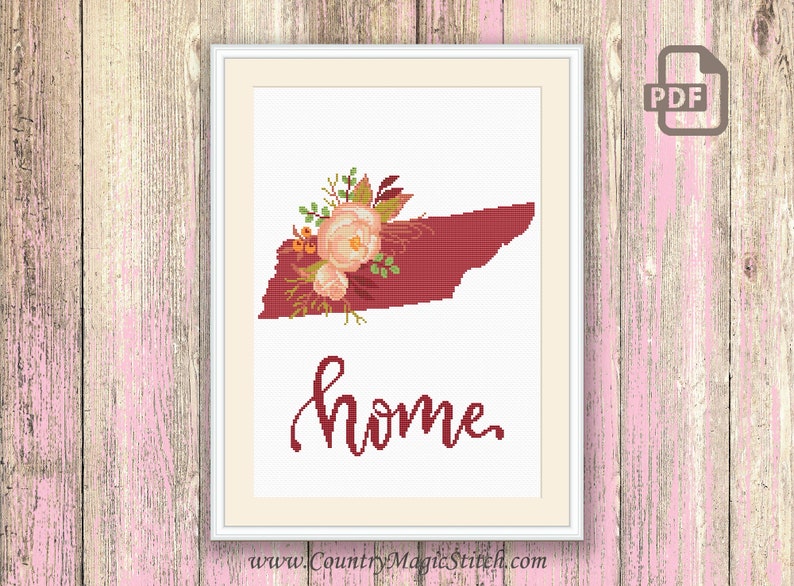 Tennessee Cross Stitch Pattern State of Tennessee Cross Etsy