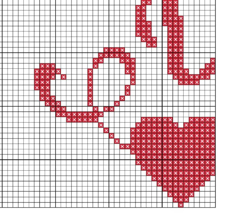 Happy Valentines Day Cross Stitch Pattern Heart Cross Stitch | Etsy