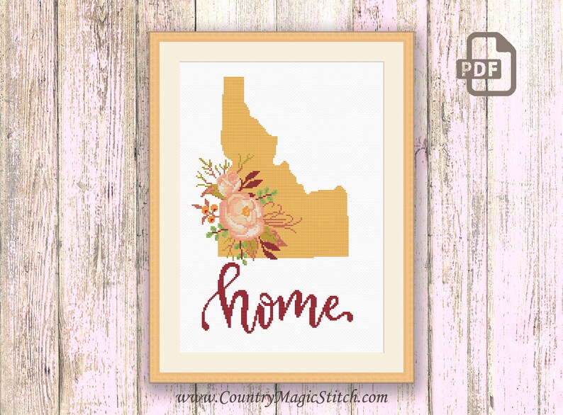 Idaho Cross Stitch Pattern State of Idaho Cross Stitch Etsy