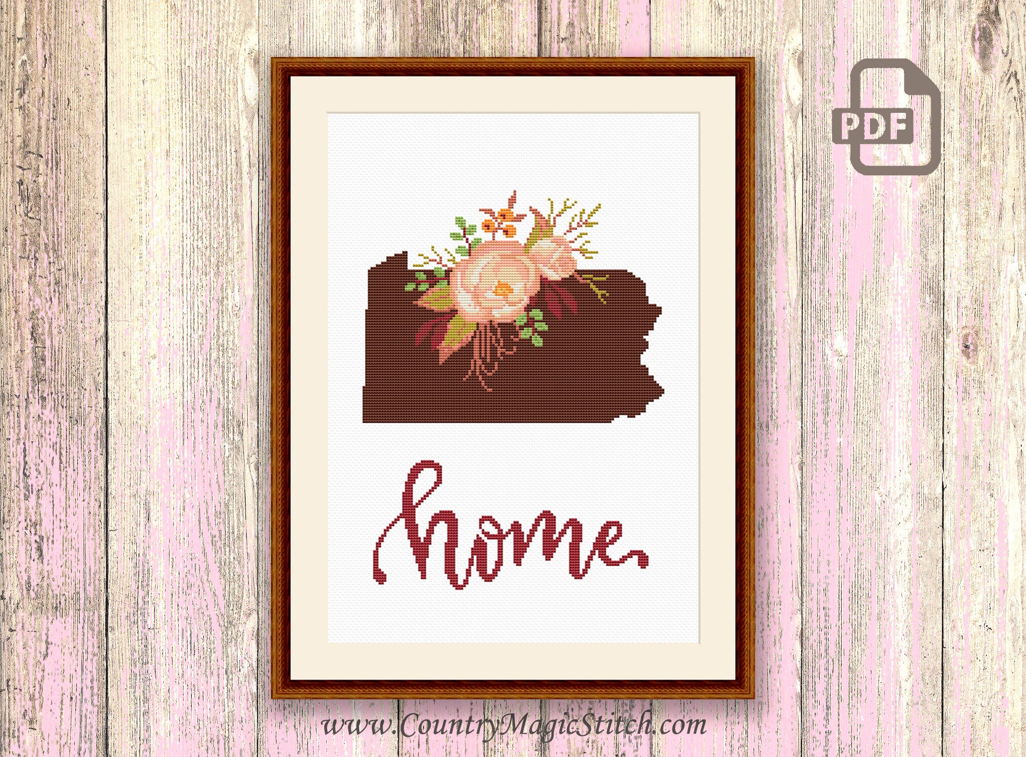 Pennsylvania Cross Stitch Pattern State of Pennsylvania Cross Etsy