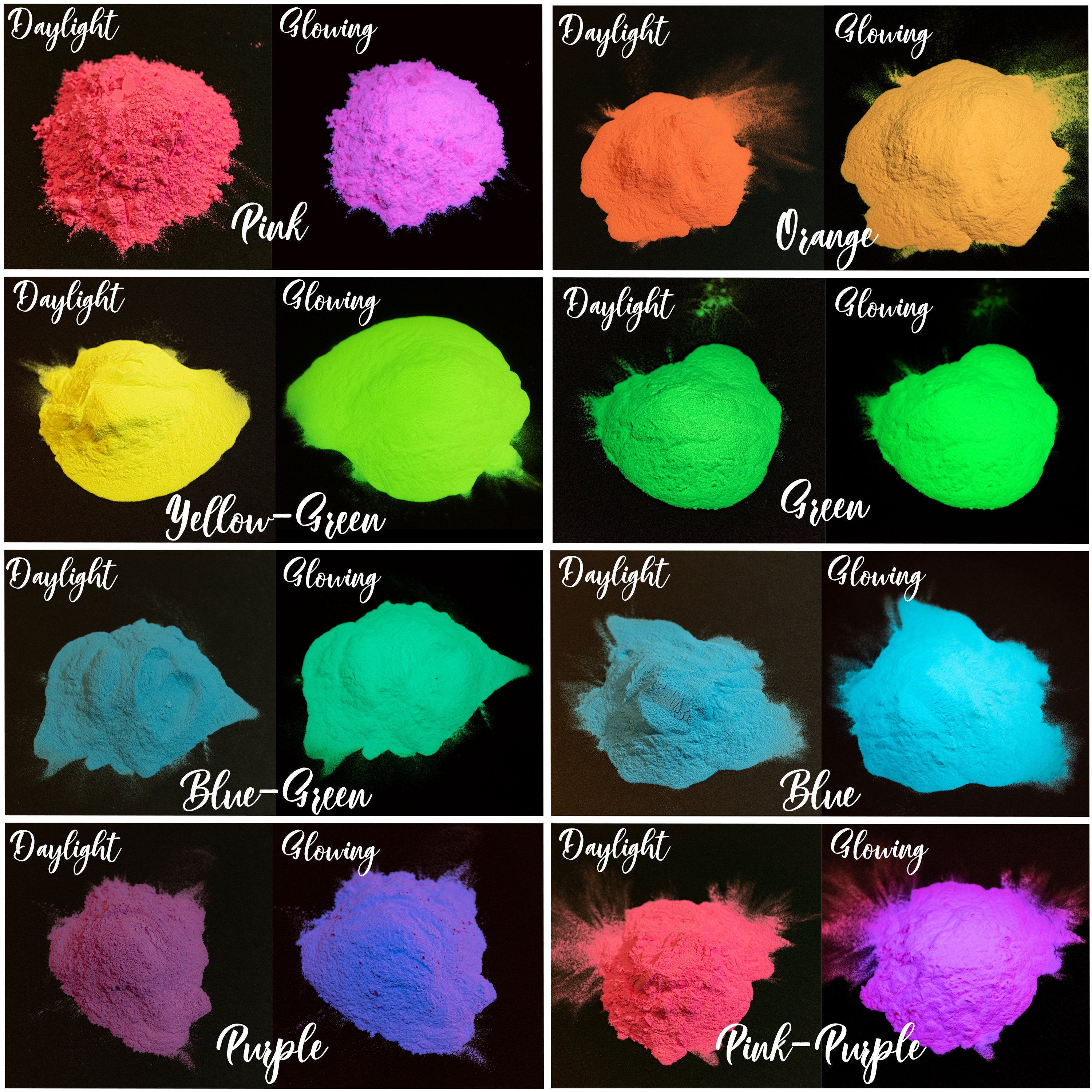 Ultra Violet Glow 3 Grams Set of 8 Colors or Single Colors