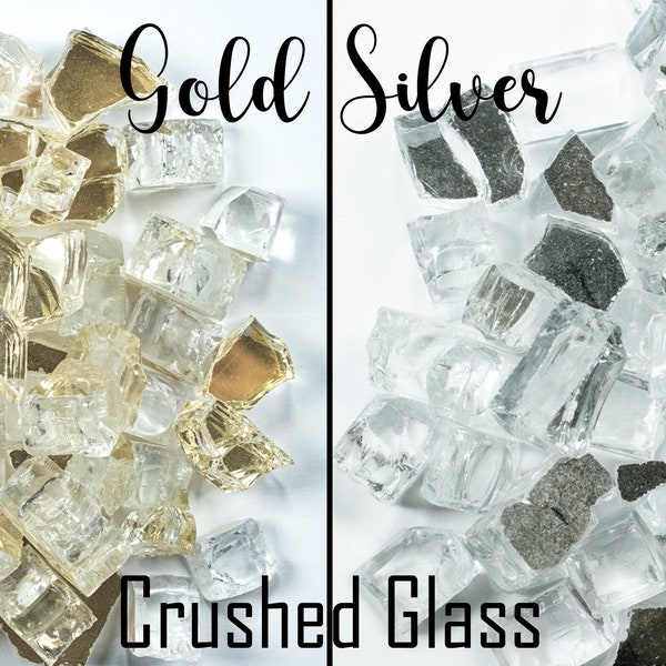 Crushed Glass in 10 - 13 mm Pieces for use in Artwork, Epoxy, Resin, Vase Fillers, Weddings, Table Scatter, Fire Pits and other projects