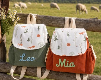 Personalized Corduroy Backpack, Custom Small Toddler Bag with Name Gift, Toddler Preschool Backpack, Kids School Bag for Boys Girls
