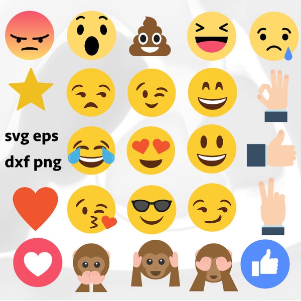 Emoji vector - Clip Art - svg, png, eps, dxf, messenger, facebook reaction emoji