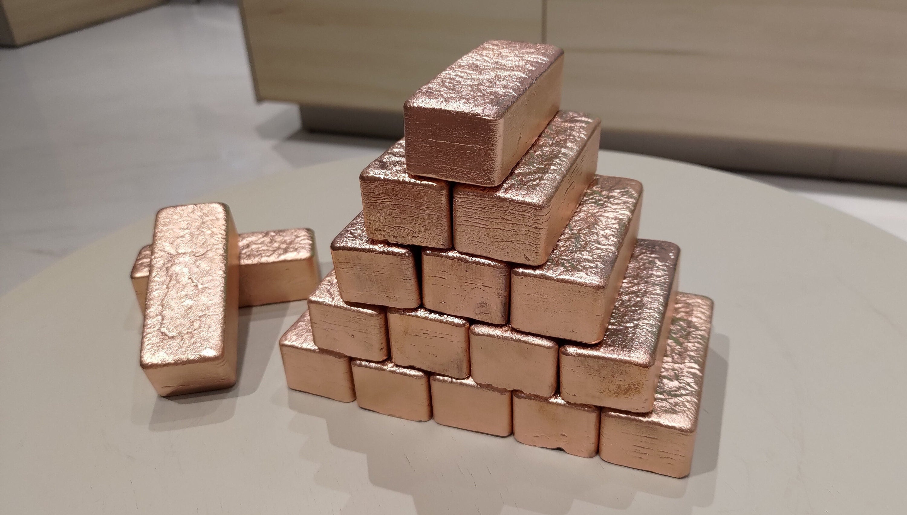 Handmade 1kg 2.2lbs High Purity Stamped Copper Ingots 