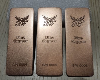 Artisan 8oz Engraved & Polished Pure Copper Ingots