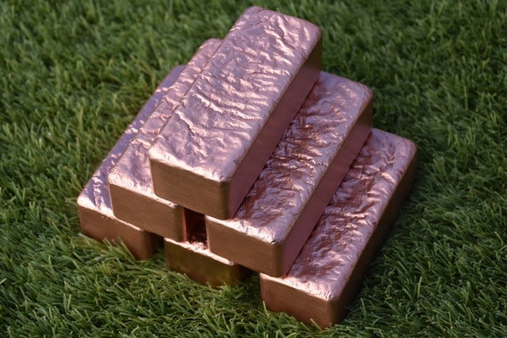 Handmade 1kg 2.2lbs High Purity Stamped Copper Ingots 