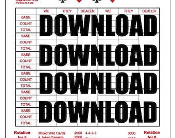 CUSTOMIZABLE DIGITAL DOWNLOAD | Personalized Canasta Sheets