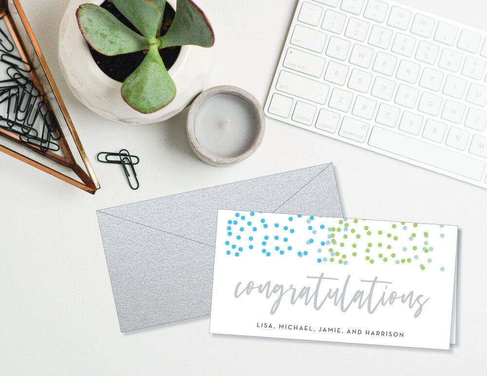CHECK CARDS | Confetti Congratulations | Set of 14 | - Etsy