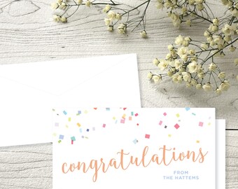 SET OF 18: Confetti Congratulations Check Cards