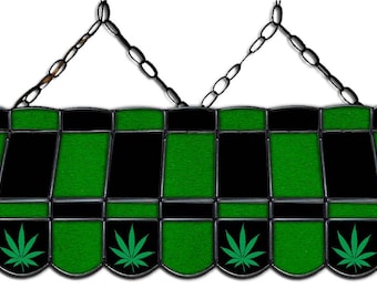 Marijuana stained glass 40" pool table lamp