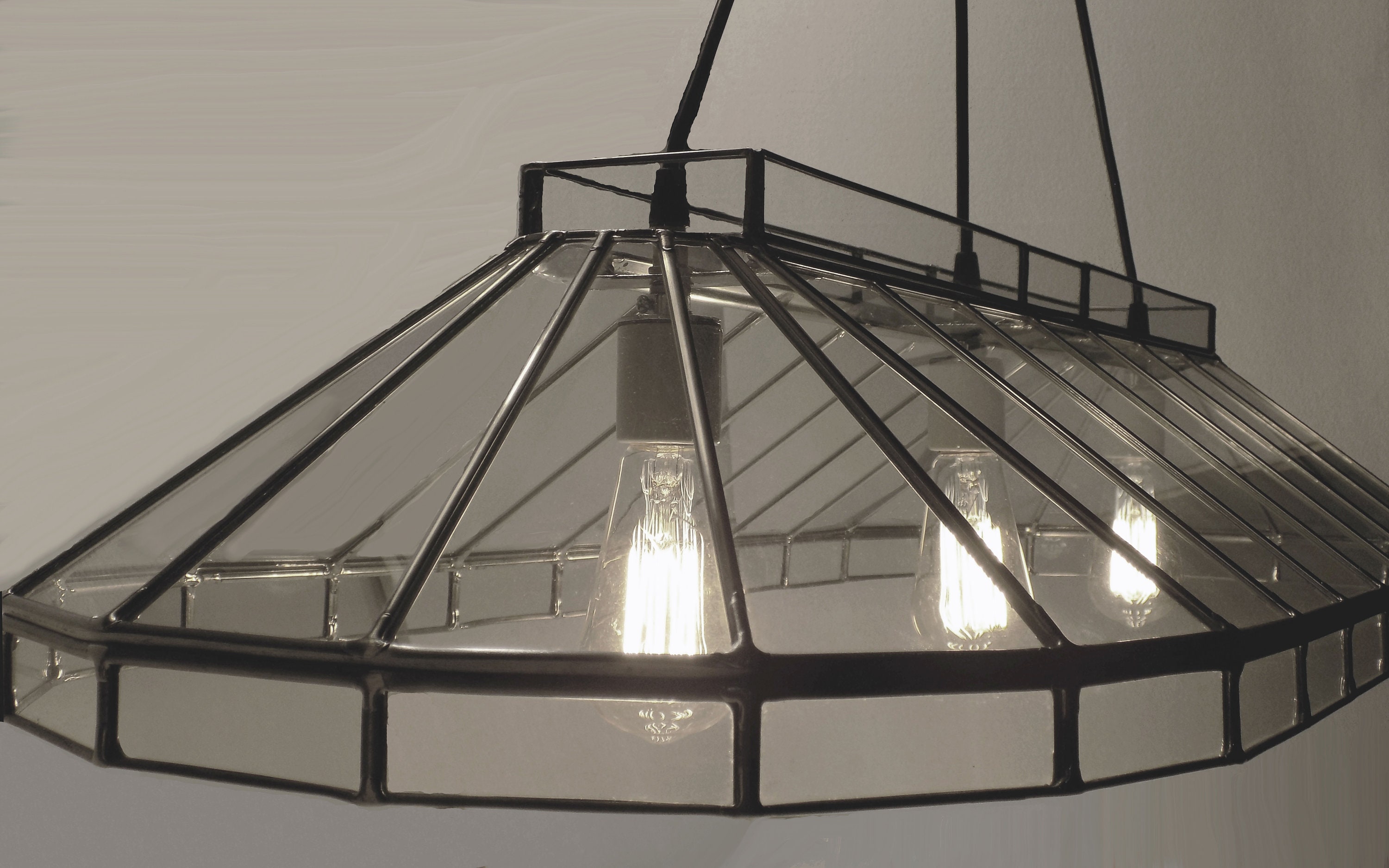 Leaded Clear Glass Island Pendant Light Etsy
