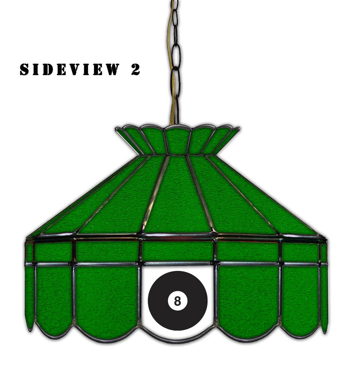 BILLIARD POOL TABLE Lamp All Green Stained Glass Etsy