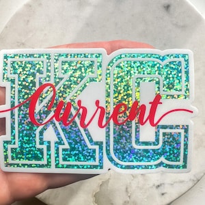 KC Current Weatherproof Sticker |  Women’s Soccer Team | Glitter Effect | Kansas City Soccer