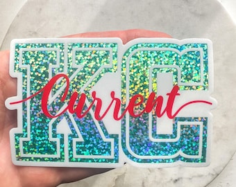 KC Current Weatherproof Sticker |  Women’s Soccer Team | Glitter Effect | Kansas City Soccer