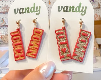 Red and Gold Touchdown Dangle Earrings | Chiefs Kingdom