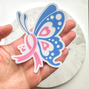 Nastro commemorativo a forma di farfalla, adesivo trasparente resistente alle intemperie per la perdita di gravidanza e del neonato / consapevolezza di morte in utero, aborto spontaneo e perdita del neonato