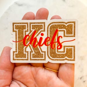 KC Chiefs Weatherproof Magnet | Kansas City Football Small Magnet For Car Chiefs Fan Magnet KCMO Gift Fridge Magnet