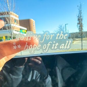 Folklore August Lyric Weatherproof Sticker | Taylor Swift Eras Tour Clear (White Text)