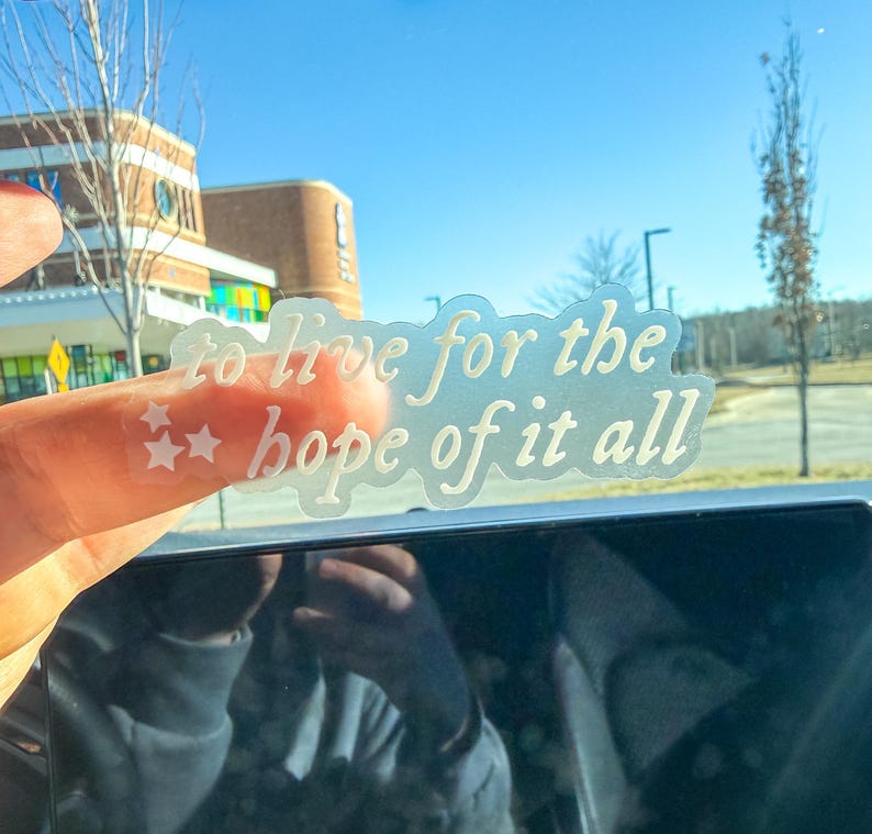 Folklore August Lyric Weatherproof Sticker | Taylor Swift Eras Tour Clear (White Text)