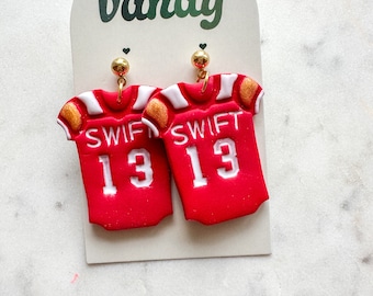 Taylor Swift Football Jersey Earrings | #13 Swiftie, Handmade