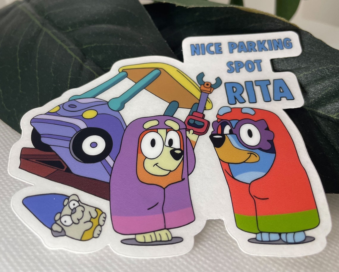 PREORDER Nice Parking Spot Rita Sticker Bluey and Bingo Car Etsy
