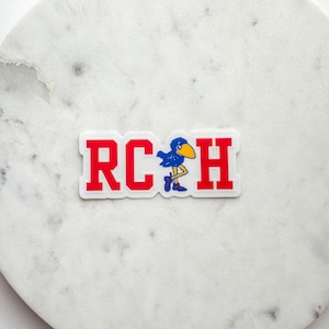 Rock chalk Jayhawk KU Clear Weatherproof Sticker | Unviersity of Kansas Jaybird