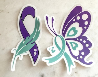 Suicide Awareness Ribbon Sticker | Grief Remembrance Decal