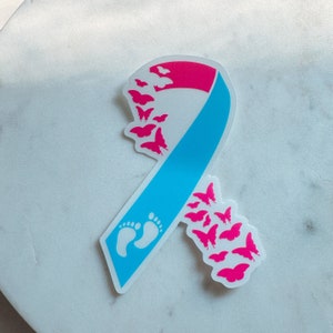 Nastro adesivo per la consapevolezza della perdita di gravidanza e del neonato / Resistente alle intemperie / Pacchetto per la cura del lutto / Farfalle e piedini di bambino - Regalo per la festa della mamma - Neomamma