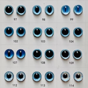 Blue cat eyes for toy light blue glass eyes for doll dragon eyes felted toy eyes felting animal eyes stuffed toy blue doll eyes realistic
