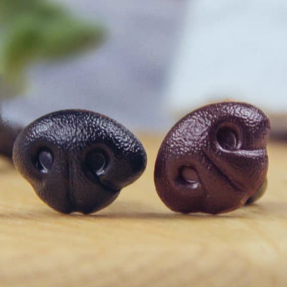 Black brown dog nose with washers felted toys felting animals triangular nose safety nose for stuffed toys puppy bichon nose