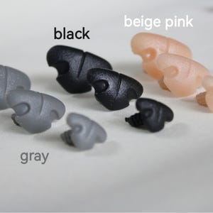 Plastic animal nose 2pcs with washers Black cat Pink nose felted toy plastic safety nose tiger bear dog nose Gray nose amigurumi stuffed toy
