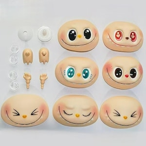 Labubu inspired doll face Macaron Labubu face plate Labubu doll diy  Lafufu 2.0 generation Labubu hands and feet