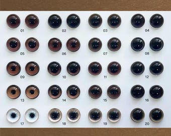Braune Hundeaugen Schwarze Augen für Spielzeug Tieraugen kleine Augen Filztier Stofftier Glasaugen für Amigurumi Ziegenaugen Große Pupille braun