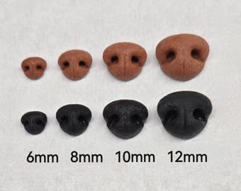 Black dog nose Brown dog nose polymer clay nose black bear nose for panda nose for toys felted dog nose stuffed toy animal amigurumi nose