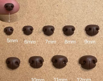 Brown dog nose 2 pcs polymer clay nose black bear nose for panda nose for toys pink felted dog nose stuffed toy animal nose amigurumi nose