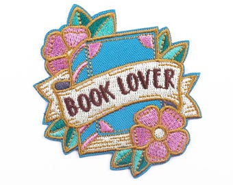 Parche para amantes de los libros. Parche termoadhesivo. Gif para amantes de los libros. Parche de lectura.