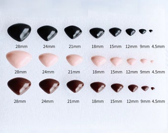 Plastic nose 3pcs Tiny toy noses Black dog nose Felted cat nose Animal nose Brown bear nose Felting Pink small nose Mini noses Stuffed toy