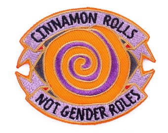 Feminist patch Cinamon rolls not gender roles patch Gift for feminist Fun patch Women rights Human rights Gender equality iron-on patch diy