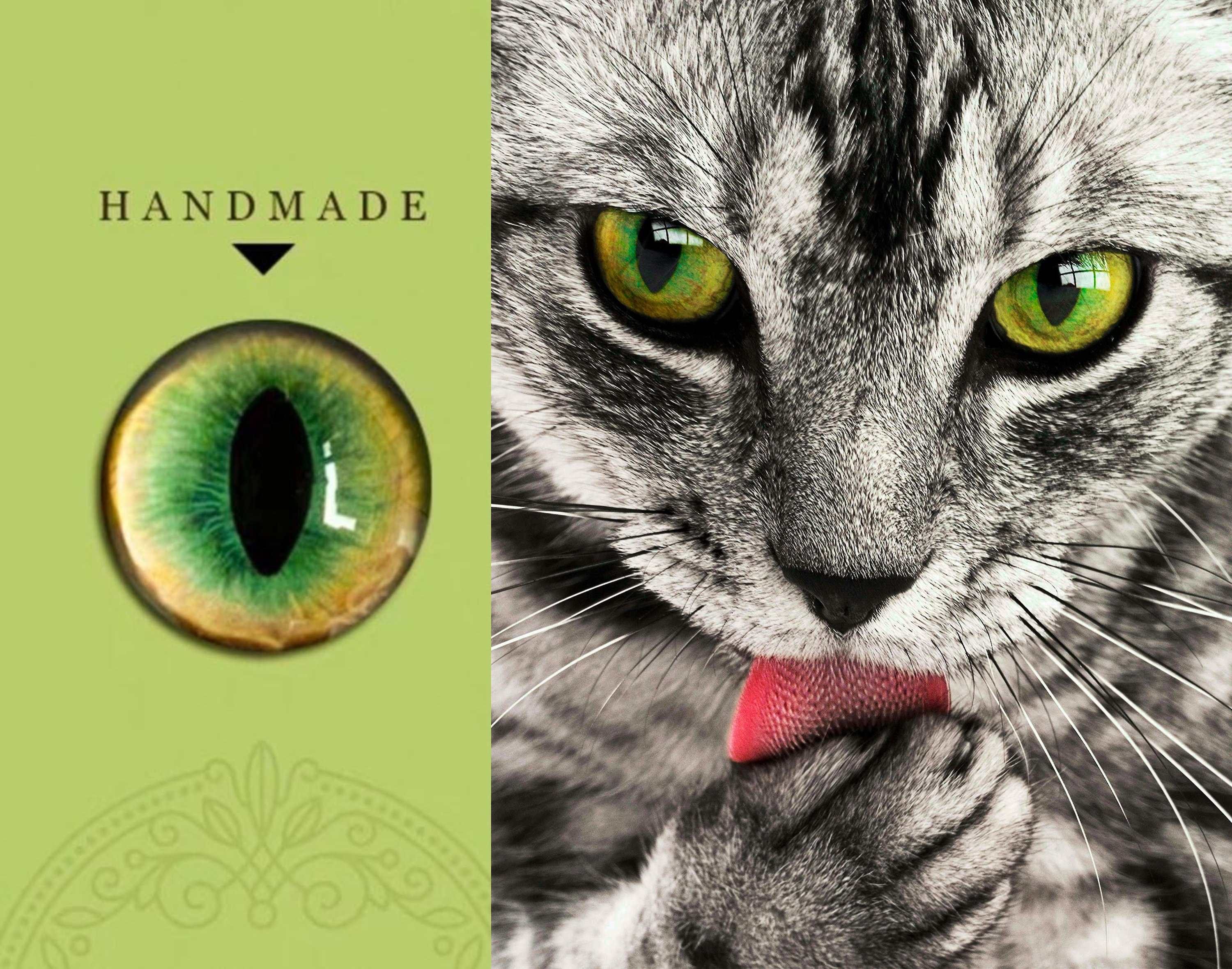 レノックス猫 ( 大きなサイズ ) Eye to Eye Lovory Cat Realistic Yellow Green Cat Eyes Glass Safety Eyes Yellow Eyes for