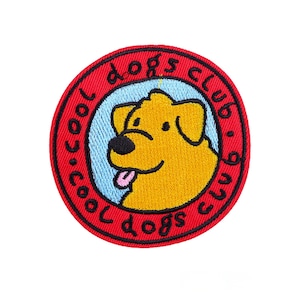Cool dogs club patch cute dog patch Cartoon dog round patch iron-on patch dog fan gift for dog lover Funny dog patch team dog Puppy patch