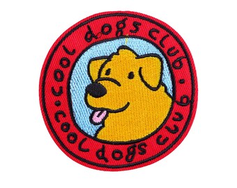 Cool dogs club patch cute dog patch Cartoon dog round patch iron-on patch dog fan gift for dog lover Funny dog patch team dog Puppy patch
