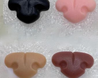Plastic animal nose 2pcs with washers Black cat Pink nose felted plastic safety nose tiger bear dog nose Brown nose amigurumi stuffed toy