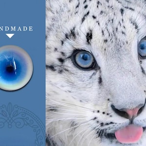 Snow leopard eyes Blue glass eyes for toy felted toy eyes realistic eyes felting animal stuffed toy Blue eyes for doll light blue doll eyes