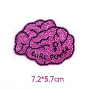 Girls power patch Brain patch Feminist patch Feminism Women rights Human rights Education for women patch art iron on patch for jacket bag