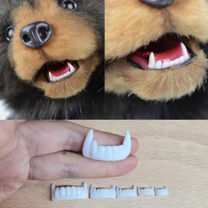 Dog teeth dog fangs white Cat teeth felting dog stuffed toy lion amigurumi teddy bear tiger teeth panda animal teeth toy making wolf teeth