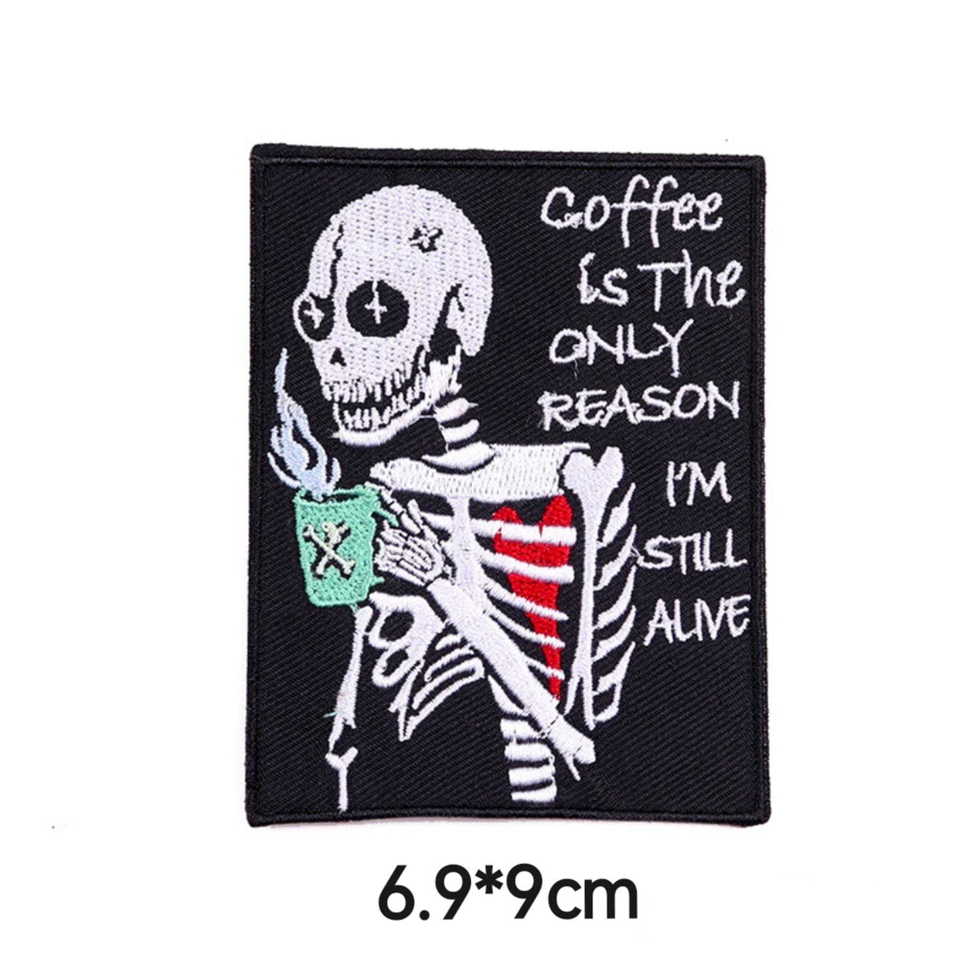 Fun Skeleton Patch Cute Patch Funny Skeleton Patch Coffee Lover