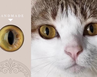 Olhos de gato verde-amarelo, olhos de gato realistas, olhos de segurança de vidro para brinquedo de gato, brinquedo de pelúcia, olhos verdes de gatinho, olhos de gato de feltro amigurumi