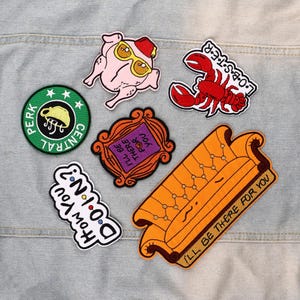 Geschenk für Freunde Joey How You Doin Aufnäher I'll be da for you Head in turkey in hat Lobster Central Perk Sofa Friends Fan Aufnäher Art